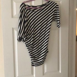 Single sleeve asymmetrical mini dress